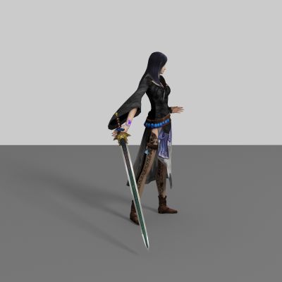 现代游戏角色 黑衣美女 