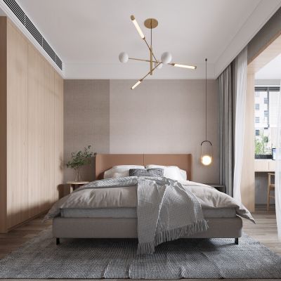 现代卧室，卧室，简约卧室，