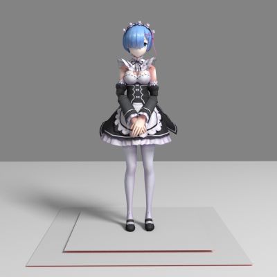 现代游戏角色 女仆美女 