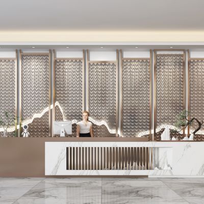 现代前台背景墙