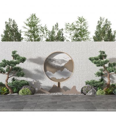 现代园林景观背景墙