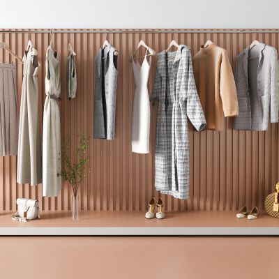 北欧衣服 衣架 鞋子 连衣裙