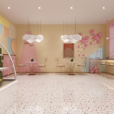 现代甜品店，蛋糕店，甜品店门头，门头，