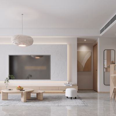 北欧客餐厅，客餐厅，原木客餐厅，