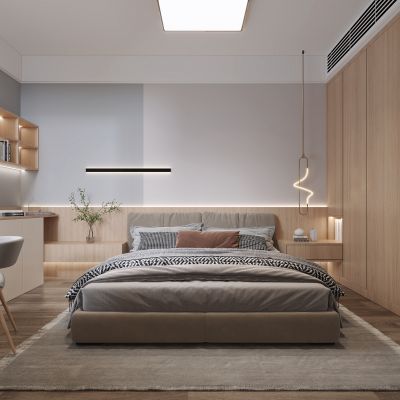 北欧卧室，日式卧室，原木卧室，卧室，