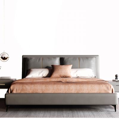 现代皮革床