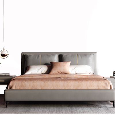 现代皮革床
