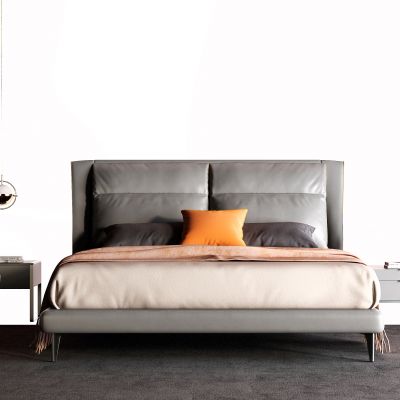 现代皮革床