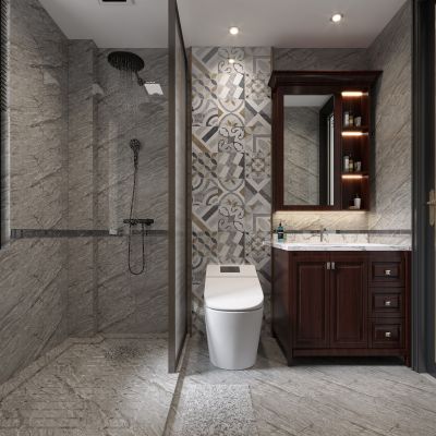 新中式卫生间，卫生间，