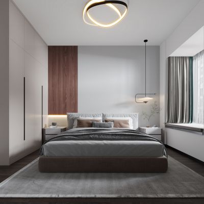 现代卧室，卧室