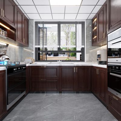 新中式厨房，中式厨房，厨房