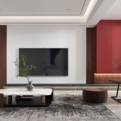 新中式客餐厅，客餐厅。禅意客餐厅，