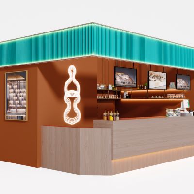 北欧现代简约轻奢咖啡厅吧台