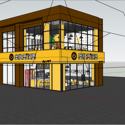 现代汉堡炸鸡店