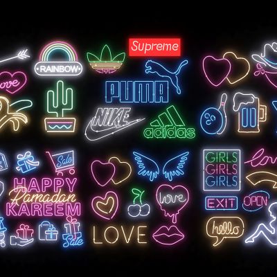 现代霓虹灯壁灯