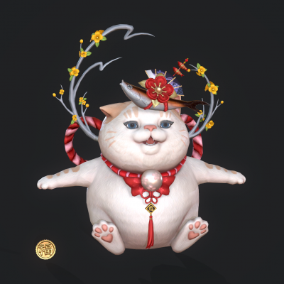 宠物桃花猫 PBR宠物带绑定 次世代加菲猫 节日招财猫