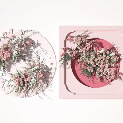 现代花艺墙