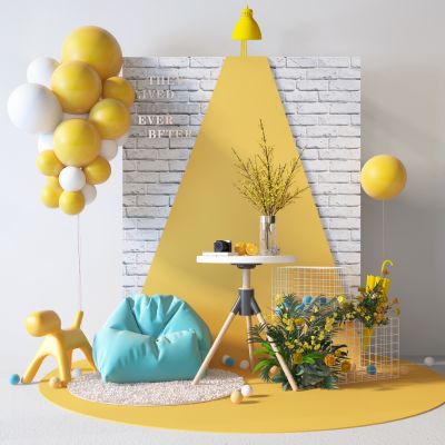 现代气球黄色美陈