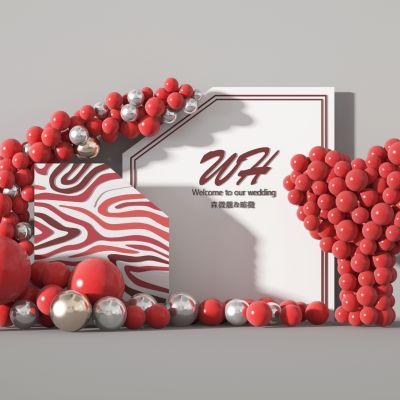 现代气球组合合影区