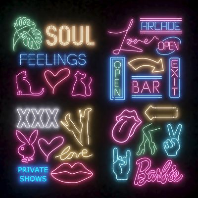 现代霓虹灯墙饰