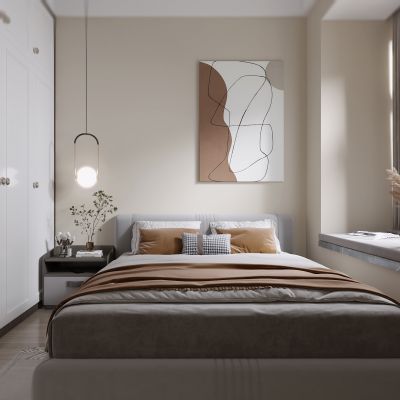 现代卧室，卧室