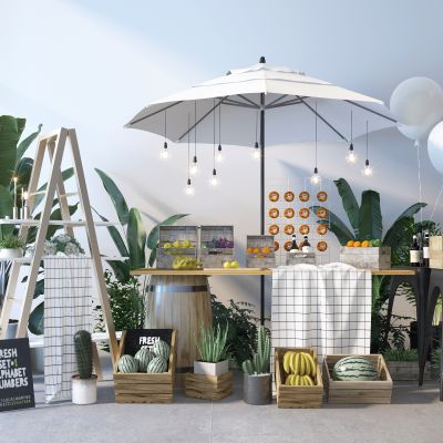 现代摊位美陈展示区