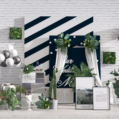 现代绿植美陈合影区