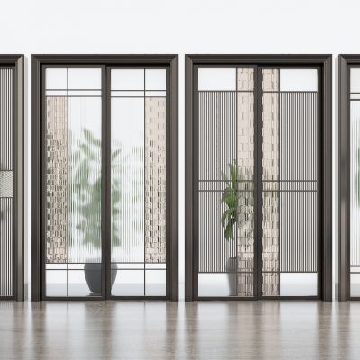 现代铝合金玻璃推拉门
