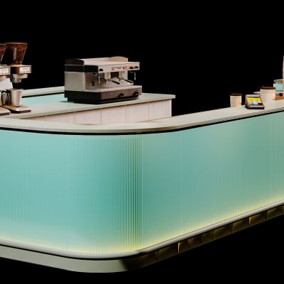 北欧现代简约咖啡厅吧台