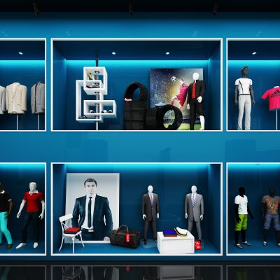 现代西装服装店