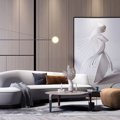 现代异形弧形沙发茶几