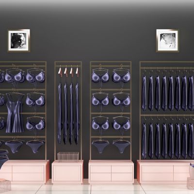 现代女士服装内衣货架