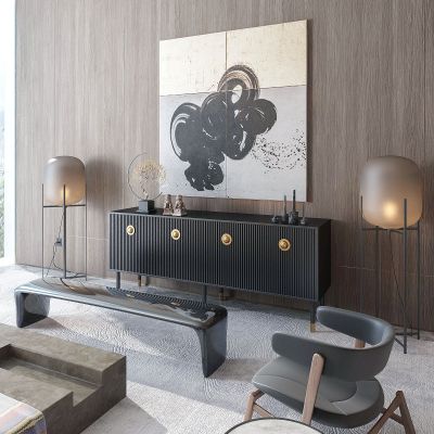 新中式电视柜落地灯