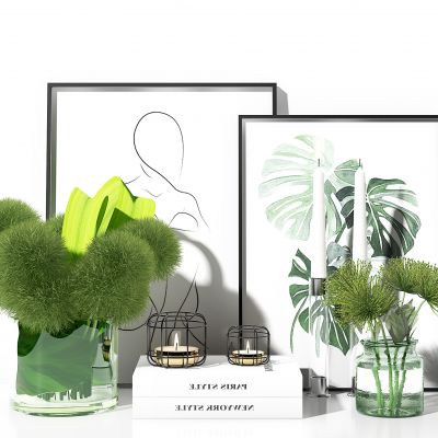 现代绿植花瓶摆件