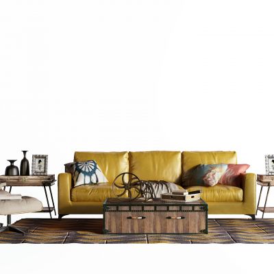 工业风皮革沙发