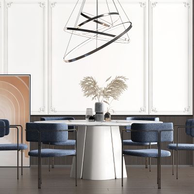 现代轻奢大理石餐桌椅