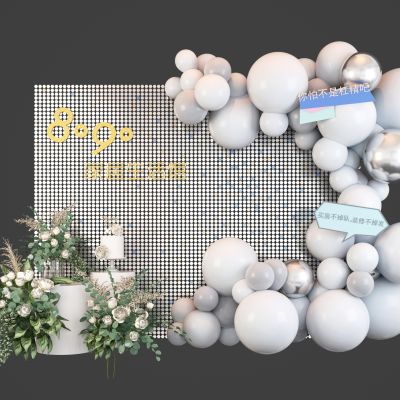 现代气球美陈背景