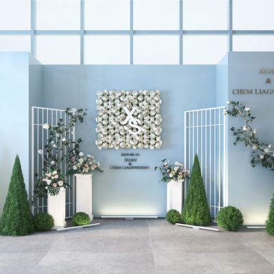 现代婚礼绿植合影区