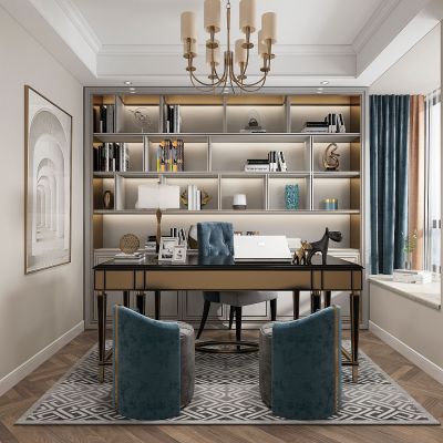 现代轻奢书房书桌椅