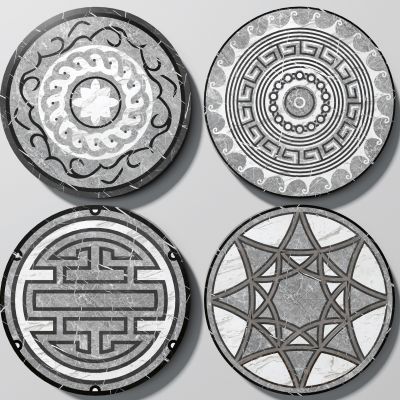 新中式圆形拼花瓷砖