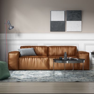 北欧皮革双人沙发