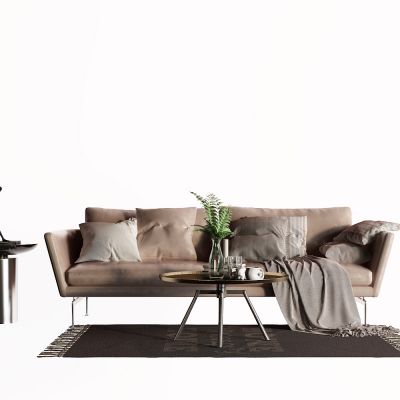 现代双人沙发 皮革沙发