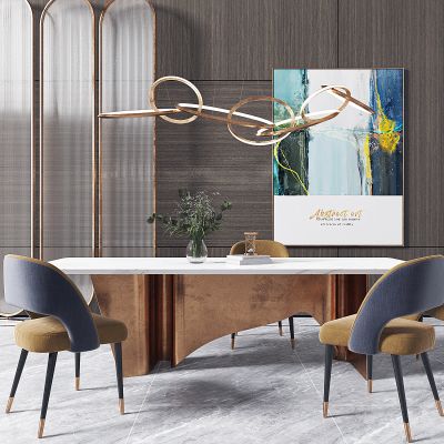 现代轻奢餐桌椅