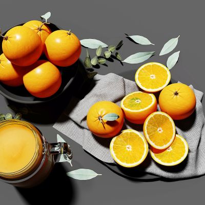 现代果汁橘子果盘