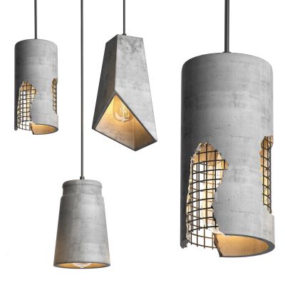 现代LOFT工业风水泥铁艺吊灯