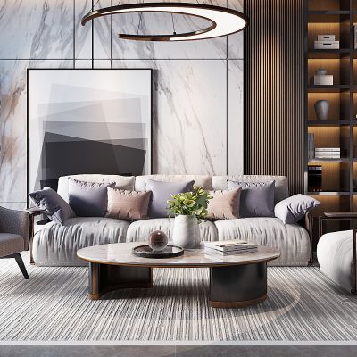 现代沙发茶几组合