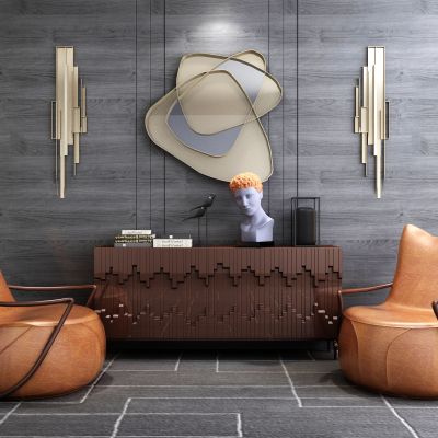 现代边柜单椅壁灯挂件