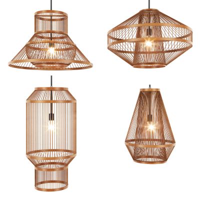 新中式日式藤编小吊灯