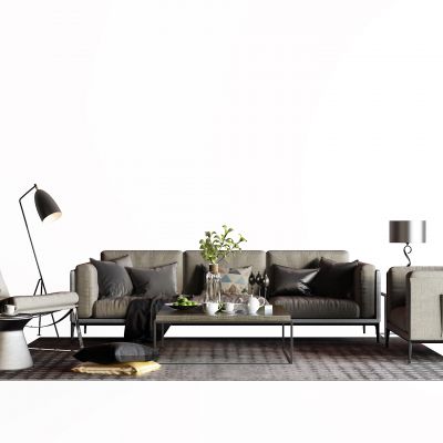 现代皮革沙发