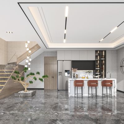 现代别墅客餐厅